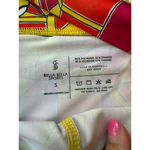 NWT Pickleball Bella Women's Red/Yellow Angle Shot 1 Drop Pleat Skort Size S - Picture 7 of 10